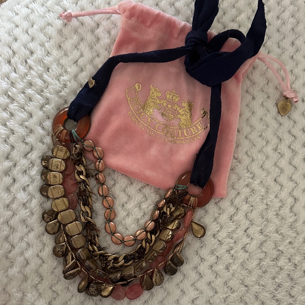 Vintage juicy couture chunky layered statement necklace